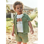 Short Bermuda Ligero Para Bebé Mod.1241 Marca Mayoral® Verde Musgo Liso 18 Meses