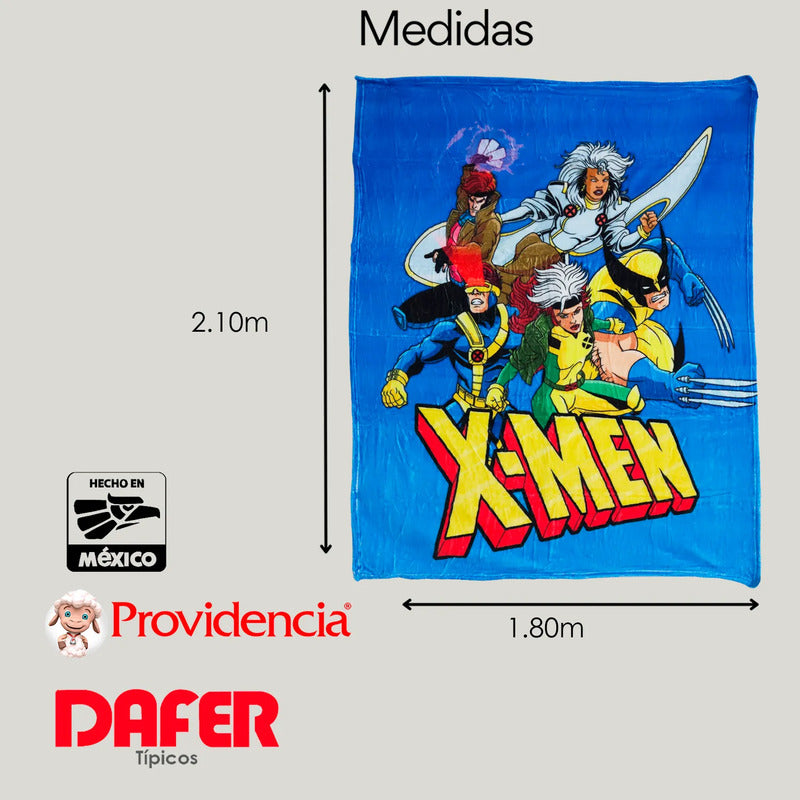Cobertor Ligero Super Suave Matrimonial Diseños Providencia® X-men 850 G Multicolor