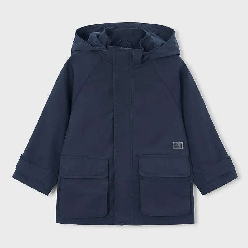 Chamarra Rompevientos Para Niño Mod.3445 Marca Mayoral® Marino 10 Años Lisa