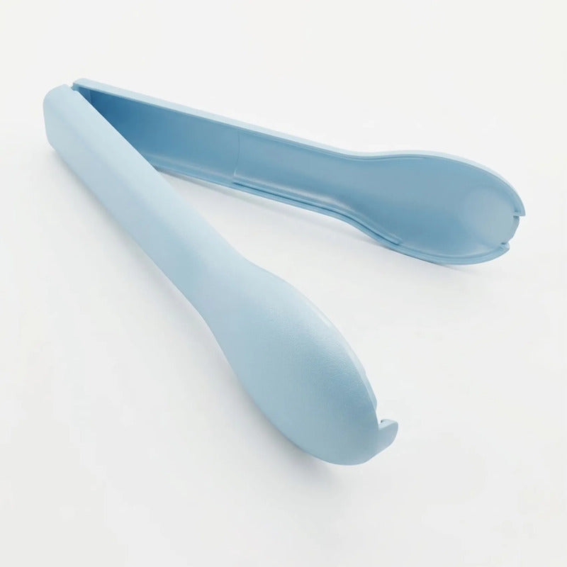 Set Cubiertos Portatil Cuchara+tenedor+cuchillo De Plastico Celeste 1819-24