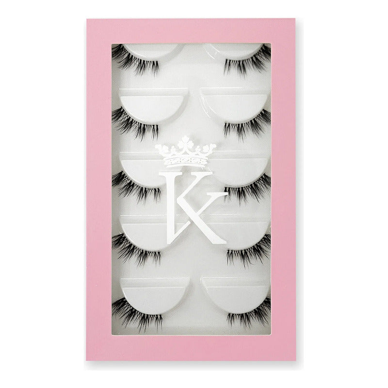 Pestañas Postizas En Tira 5 Pares Marca Kfer Valtierra® Negro Cutie C 1 Cm
