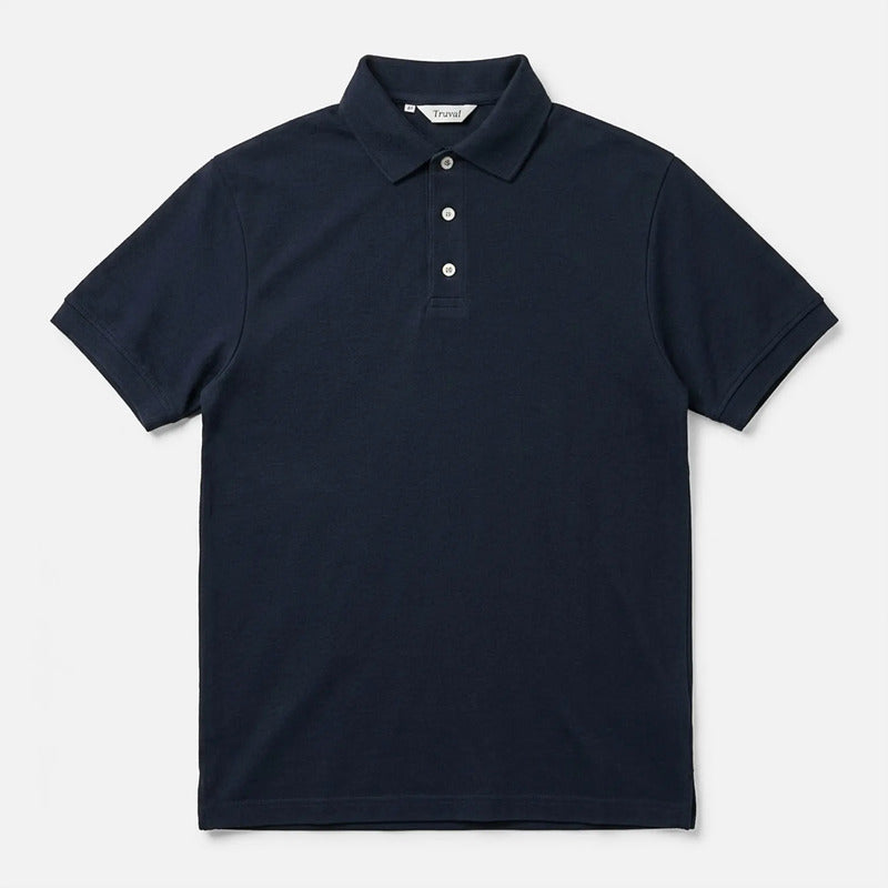 Playera Polo Para Hombre Mod.play01 Marca Truval® Azul Oscuro M Lisa