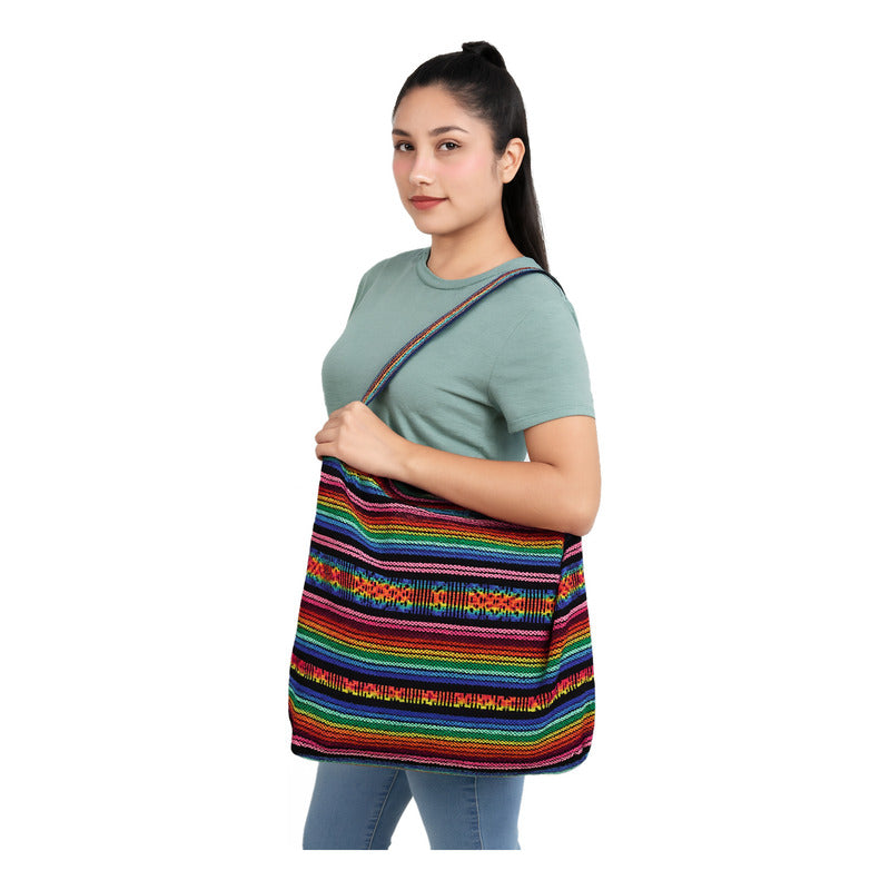 Bolsa Artesanal De Playa Tipo Tote Para Mujer 52x42cm