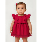 Vestido Ligero Para Bebé Mod.1921 Fresa Marca Mayoral® Fresa Lisa 24 Meses