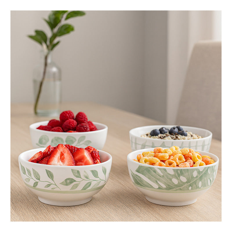 Vajilla Alemana De Porcelana Fina Botánica 16pz Kaiser® Blanco/azul