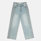 Pantalón Recto Holgado Jeans Para Mujer Dxd0626 Marca Doux® Mezclilla Lisa 7