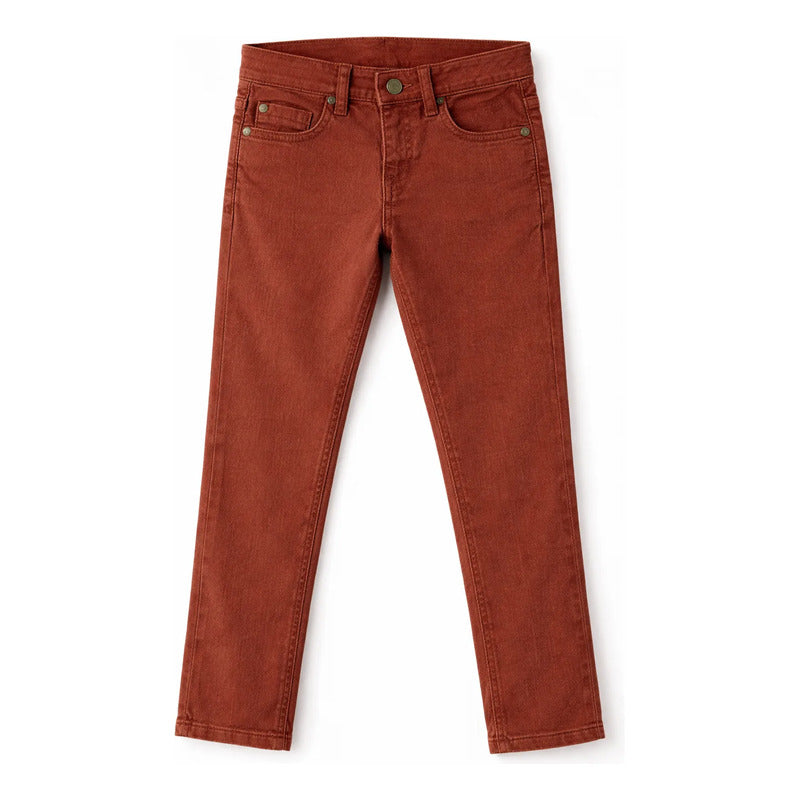 Pantalón Regular Fit Para Niño Mod.561 Marca Mayoral® Ladrillo Liso 7 Años