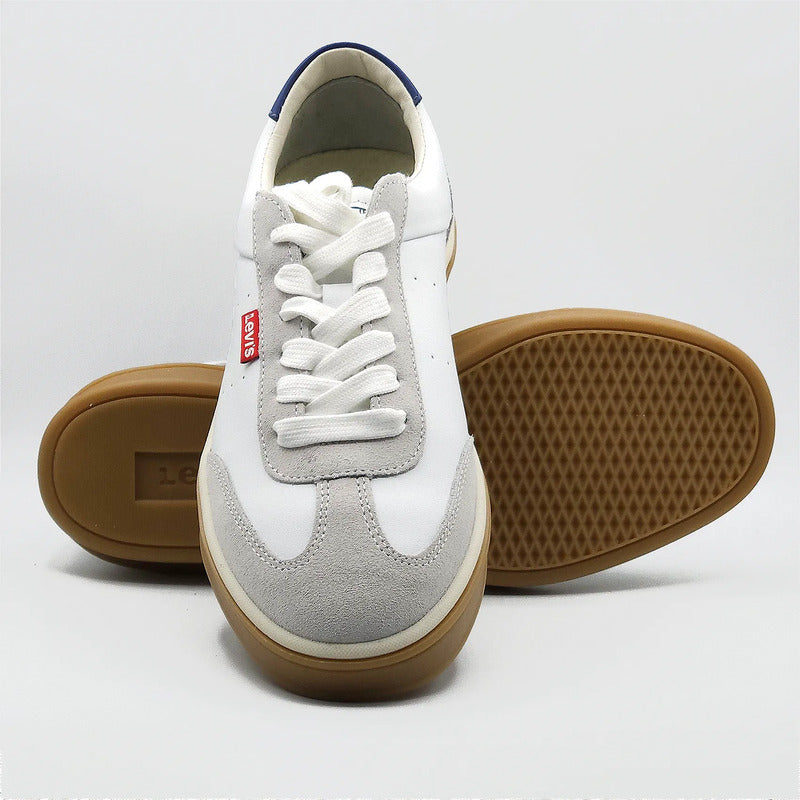 Tenis Pavel Casual Para Hombre Mod.l2126591 Marca Levís® Blanco Lisa 7,5 Mx