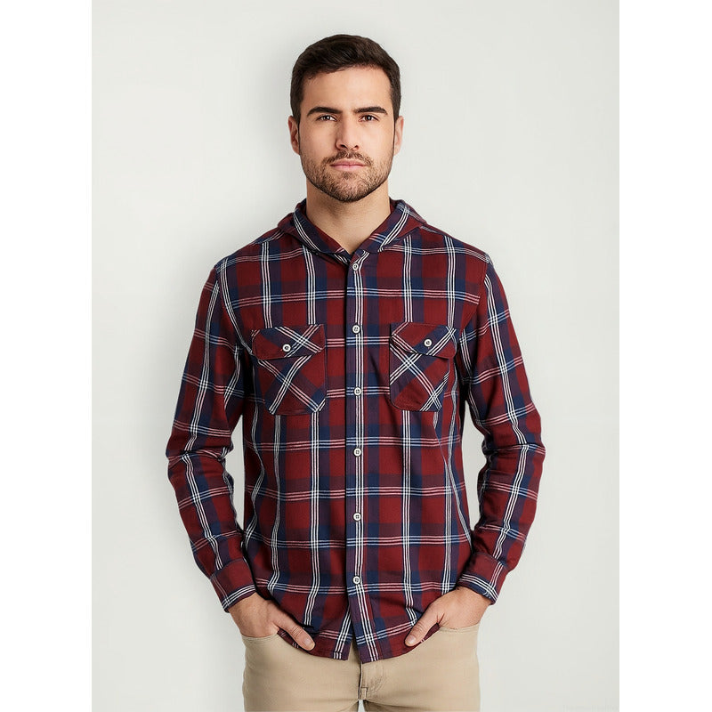 Camisa Casual Con Gorro Desmontable De Hombre Cccn1000 Lob®