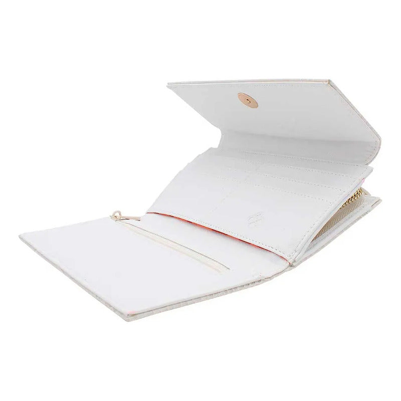 Cartera Mediana Crossbody Para Dama Mod. Ji 532 Jaime Ibiza® Blanco Croco Croco