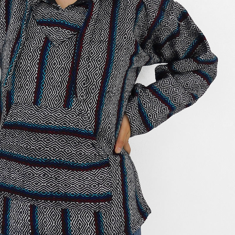 Suéter Poncho Canguro Artesanal Hoodie Acrilico Colores