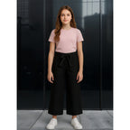 Pantalón Cropped Con Lazada De Punto Roma Mod.6577 Mayoral® Negro Liso 16