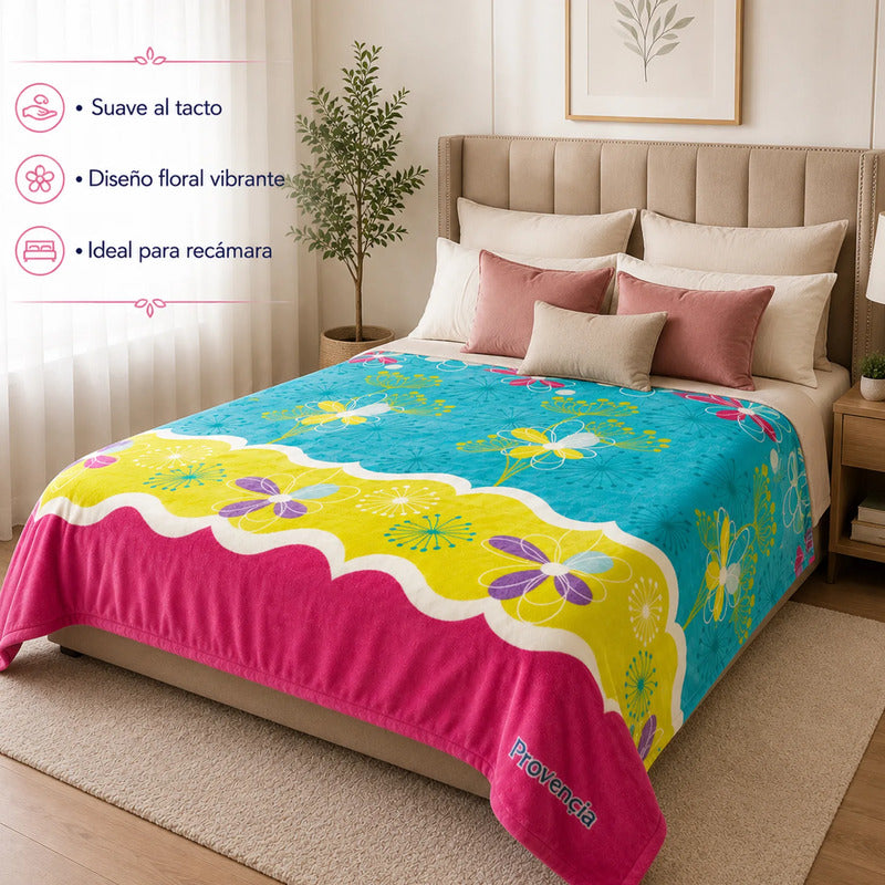 Edredón Jumbo De Borrega King Size 2.30mx2.40m Providencia® Mayra Multicolor