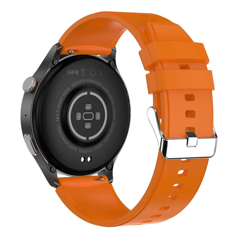 Reloj Smartwatch Hombre Race F1 Nylon Marca Nu Nordic® Negro Liso Naranja