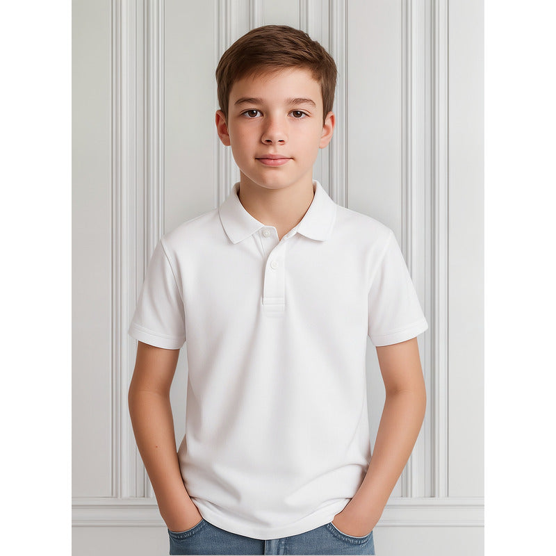 Camisa Polo Casual Para Niño Mod.890 Mayoral® Blanco Lisa 14