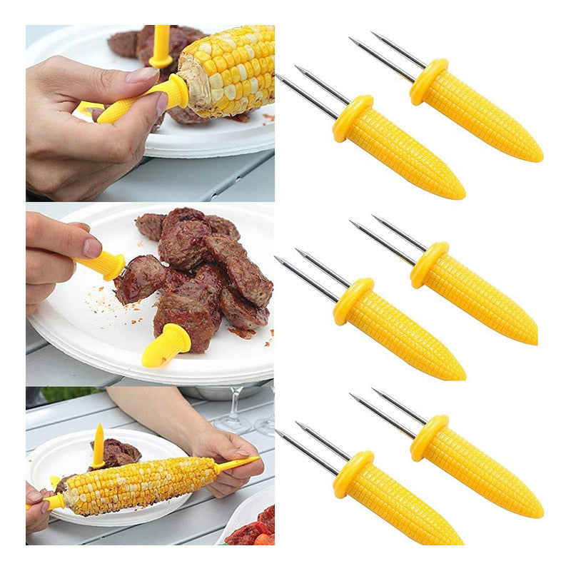 Tenedores Pinchos Para Elote 4pz Mod.259807 Metaltex® Naranja Claro