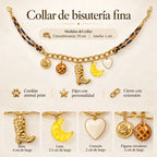 Collar Animal Print Con Dijes Para Mujer Bisutería Fina Multicolor