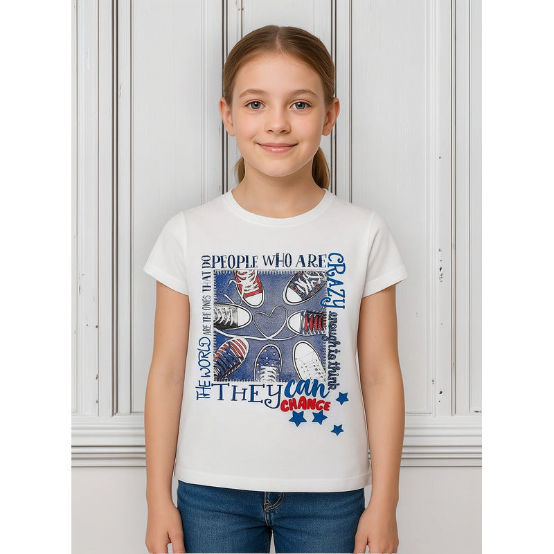 Blusa Casual Para Niña Mod.3015 Marca Mayoral® Blanco 2 Años