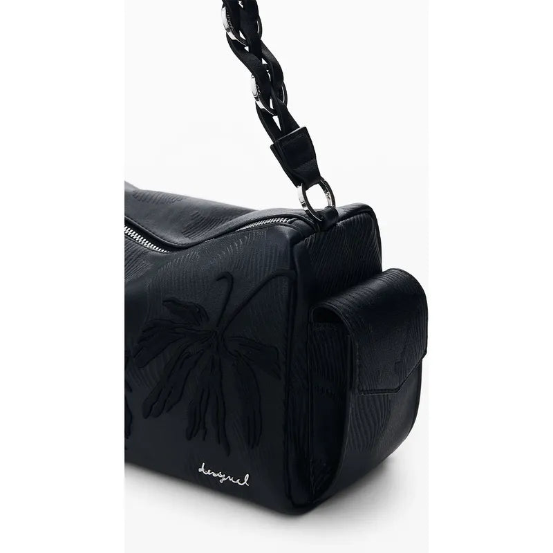 Bolso Mediano Con Bordado Para Mujer 26saxpap/2000 Desigual® Negro Bordado Níquel