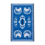 Jorongo Gaban Artesanal Mexicano Colores Azul Herraduras Azul Xg