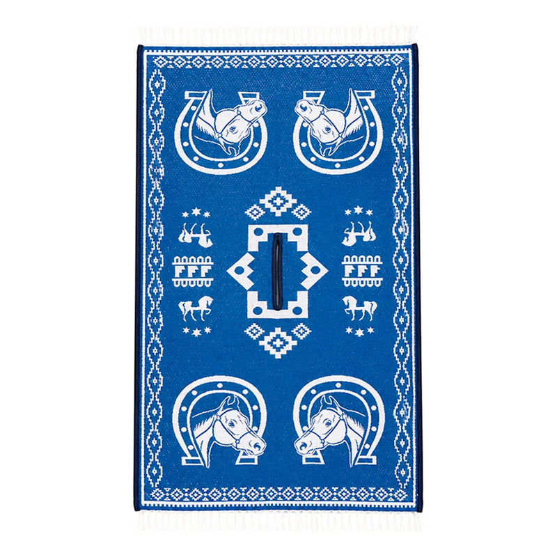 Jorongo Gaban Artesanal Mexicano Colores Azul Herraduras Azul Xg