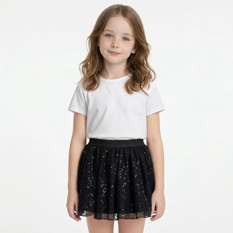 Falda Para Niña Con Lentejuelas Mod. 7971 Marca Mayoral® Negro Lentejuelas 14 Años