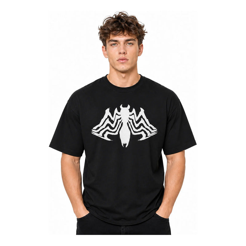 Playera Oversize Fit De Hombre Venom Mascara De Latex® Negro Venom M Lisa