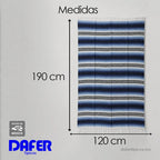 Falsa Artesanal 1.90m X 1.20m Cobija Multiusos Mexicana Geométrico 1 Kg Azul