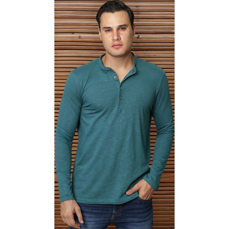 Playera De Hombre Manga Larga Mod.a35305 Bobois®