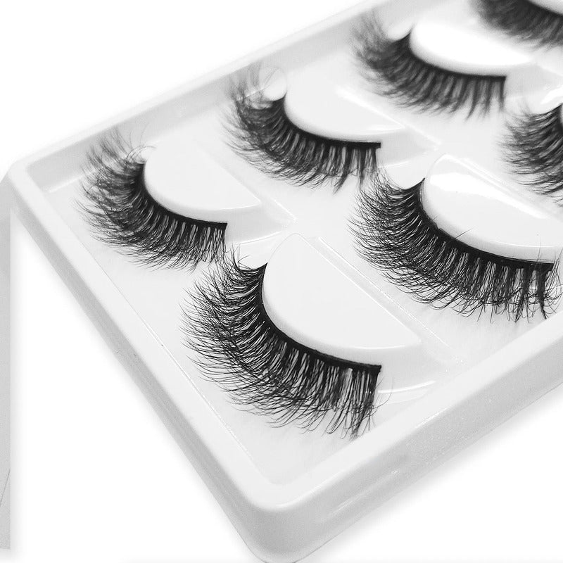 Pestañas Postizas En Tira 5 Pares Marca Kfer Valtierra® Negro Whispy K1 D 1.5 Cm