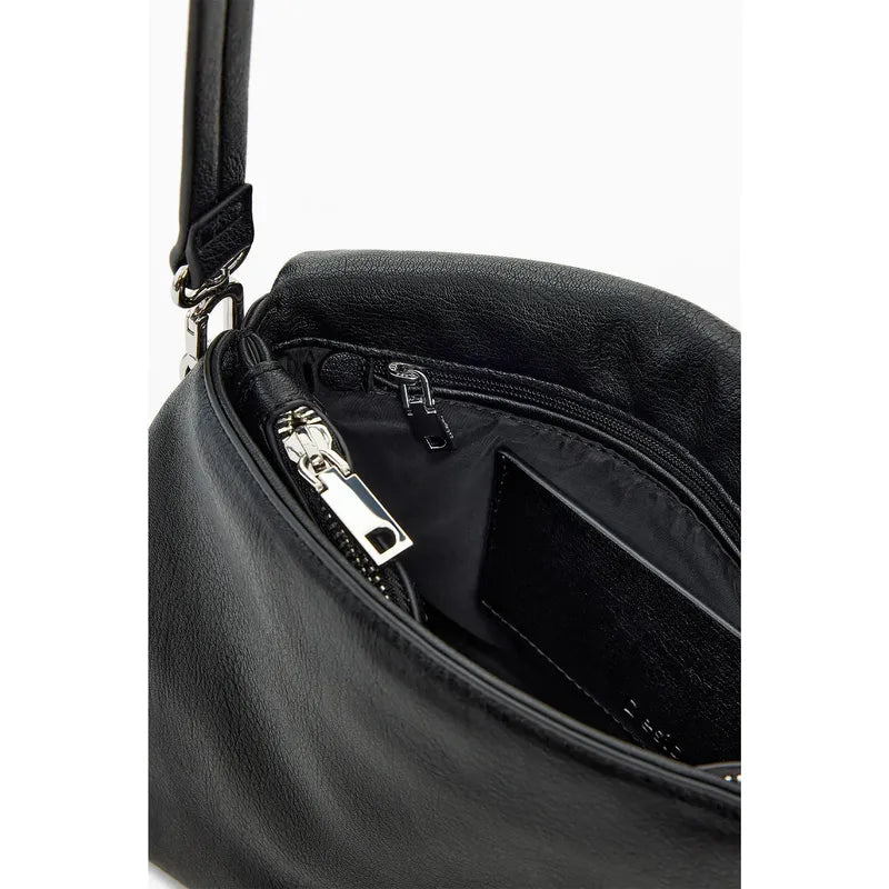 Bolso Mediano Para Mujer Mod. 26saxp61/2000 Desigual® Negro Lisa Níquel Multicolor