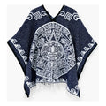 Jorongo Gaban Artesanal Mexicano Colores Azul Oscuro Calendario Xg