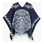 Jorongo Gaban Artesanal Mexicano Colores Azul Oscuro Calendario Xg