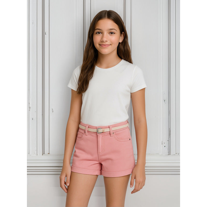 Short De Mezclilla Con Cinturon Mod.275 Marca Mayoral®