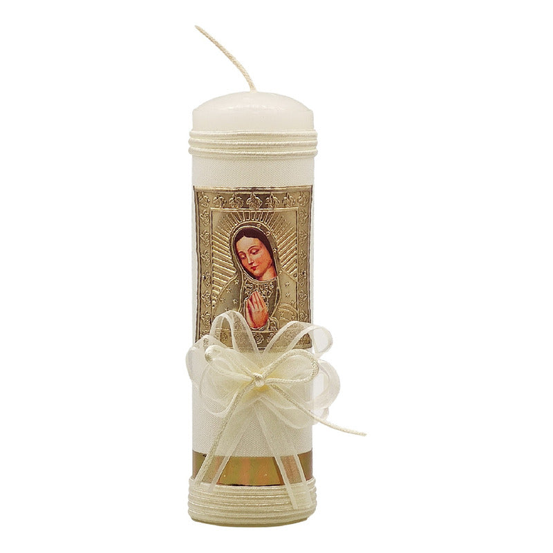 Set Para Bautizo Vela+concha+toalla+caja De Madera