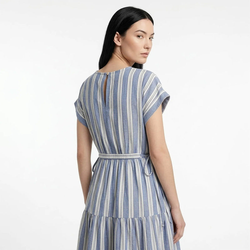 Vestido Holgado Casual Ligero Para Mujer28118 Marca Stop® Multicolor Rayas Ch