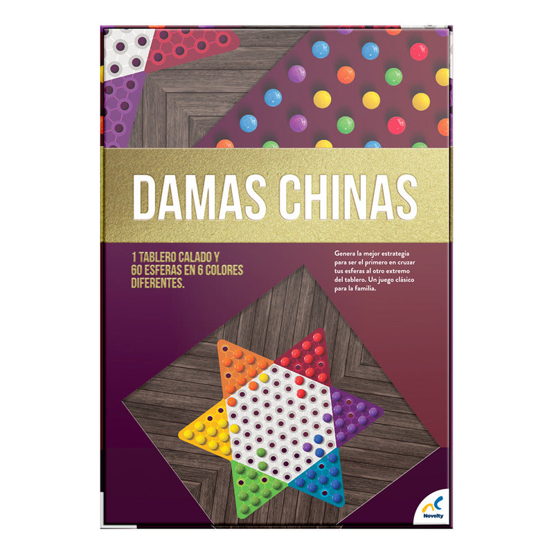 Juego Damas Chinas Clásico Con Tablero Y 60 Esferas De Colores - Para 2 A 6 Jugadores