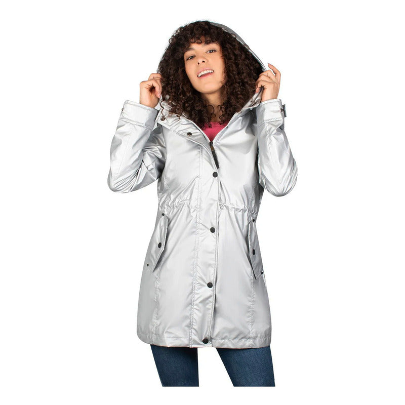 Chamarra Impermeable Mujer Mod.dw86-ny7007 Greenlander® Plateado Eg Lisa