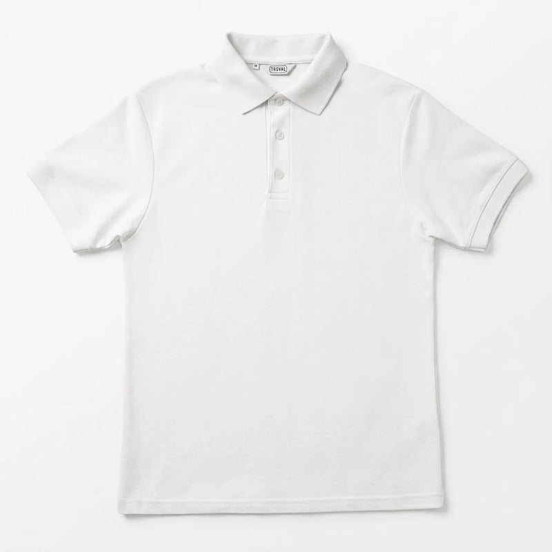 Playera Polo Para Hombre Mod.play01 Marca Truval® Blanco G Lisa