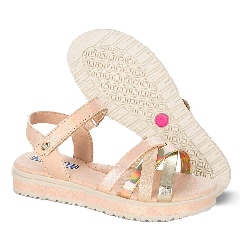 Sandalia Para Niña Mod. 112300-o Marca Coqueta Y Audaz®