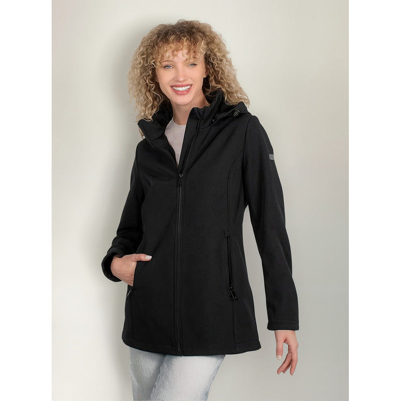 Chamarra Para Mujer Mod.dw89-pol7888 Marca Greenlander® Negro 2xg Lisa