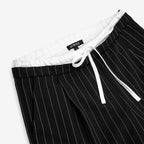 Pantalon Amplio Para Mujer Mod. W61100 Marca Bobois® Negro Rayas Ch