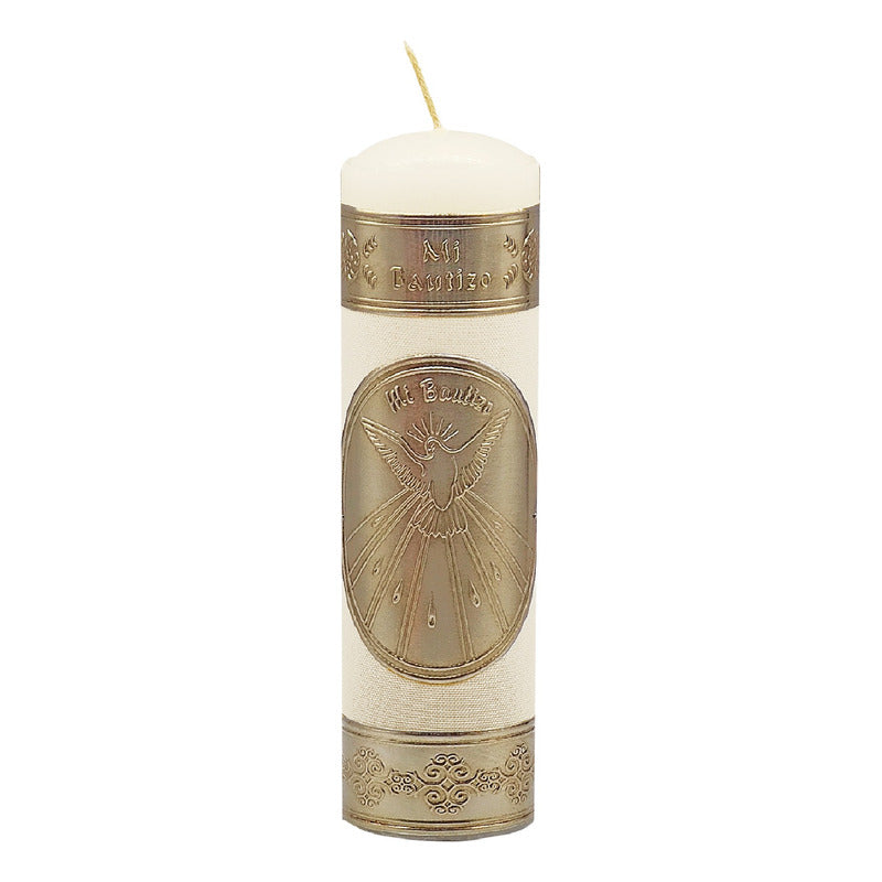 Set Para Bautizo Vela+concha+toalla+caja De Madera