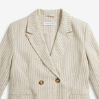 Blazer Saco Formal Para Mujer Mod. Cg00293 Marca Ferriano® Arena Rayas G
