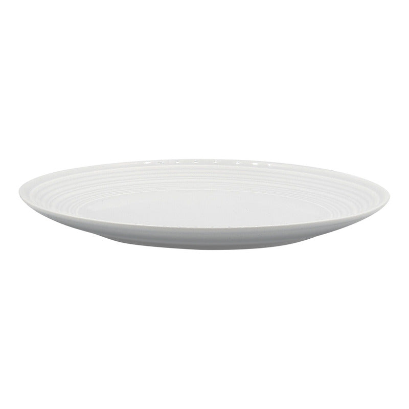 Vajilla De Porcelana 16pz Mod. Monotone Arctic Blanco Lisa