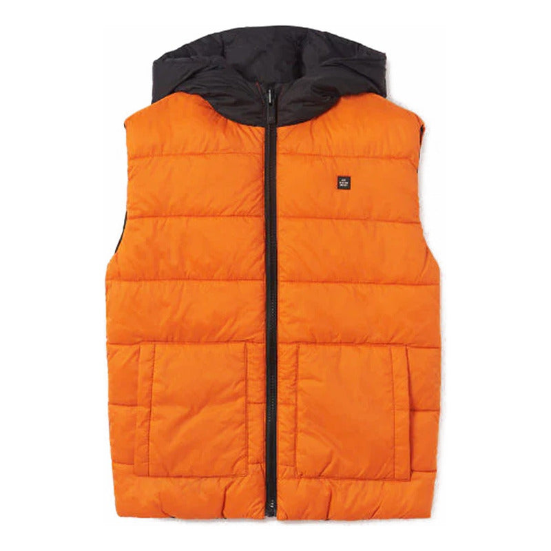 Chaleco  Reversible Con Gorro Mod.7389 Marca Mayoral® Naranja 18