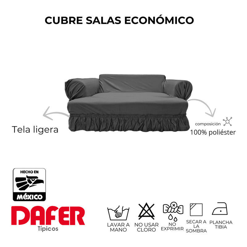 Cubresalas Económico Liso 3 Plazas Faldón Ajustable