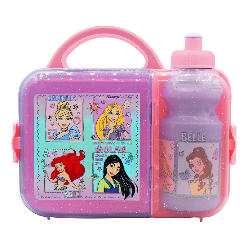 Lonchera Infantil De Plástico Con Botella Diseños Varios