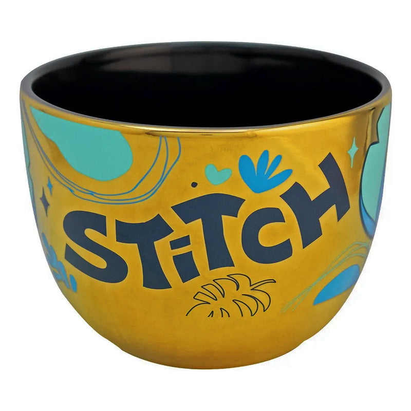 Taza Tarro De Cerámica Metalizado 700ml Mod. Stitch Multicolor Stitch
