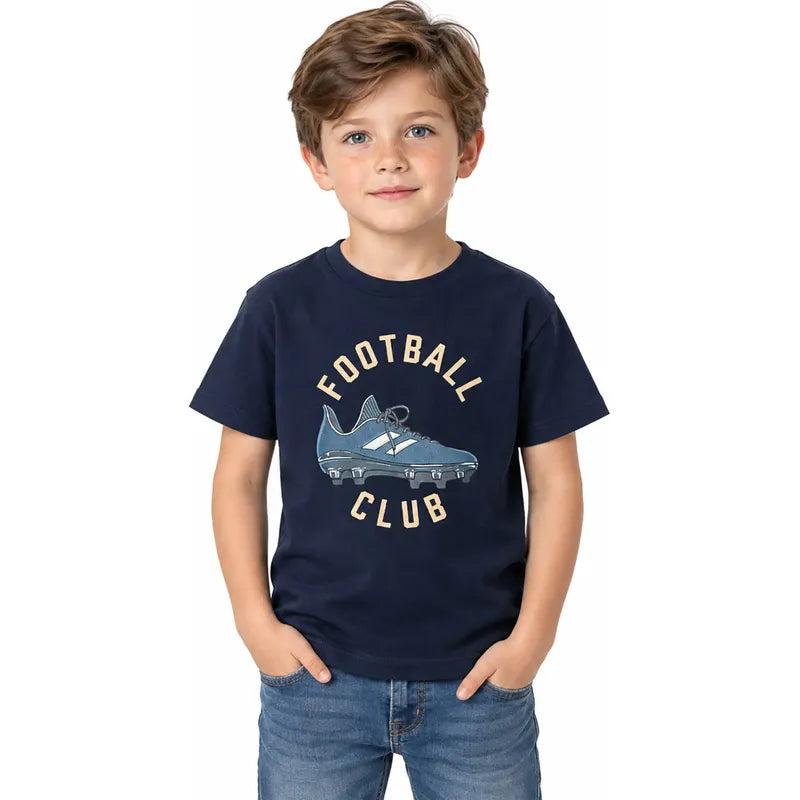 Playera Casual Para Niño Mod.3072 Marca Mayoral® Marino Football 7 Años Lisa